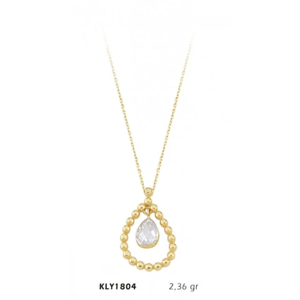 Harem Altın 14 Ayar Altın Boncuk Süslemeli Taşlı Kolye KLY1804