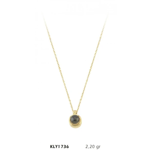 14 Ayar Siyah Boncuklu Altın Kolye KLY1736