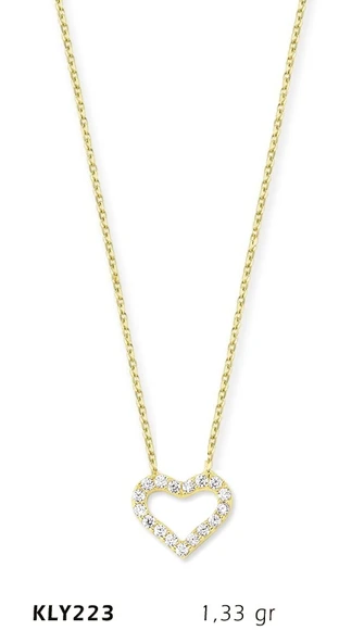 14 Ayar Altın Kalp Kolye KLY223 ürün görseli