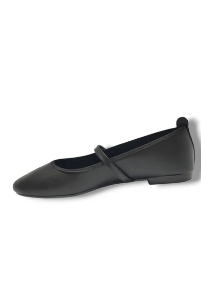 Nıce Flower 5809-25 Deri Taşli Kemer Bantli Kadın Babet - 5