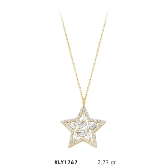 1 4 Ayar Altın Yıldız Kolye KLY1767 ürün görseli