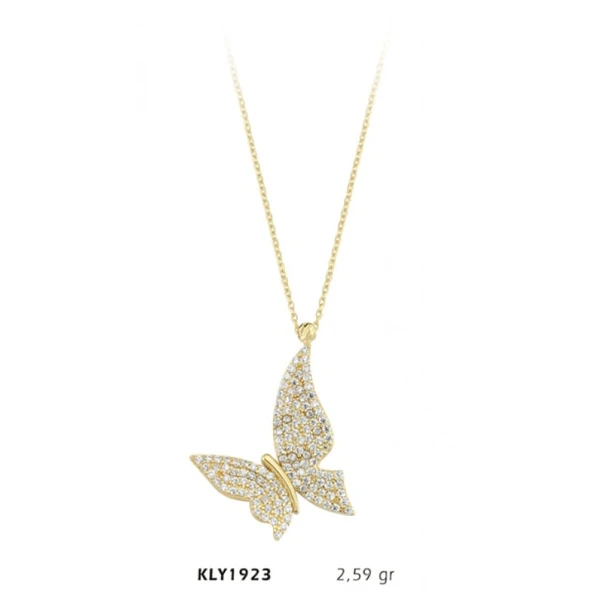 14 Ayar Altın Kelebek Kolye KLY1923 ürün görseli