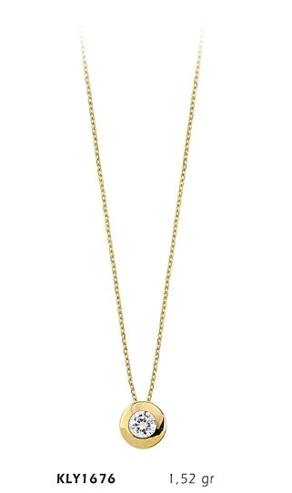 14 Ayar Altın Tektaş Kolye KLY1676 ürün görseli