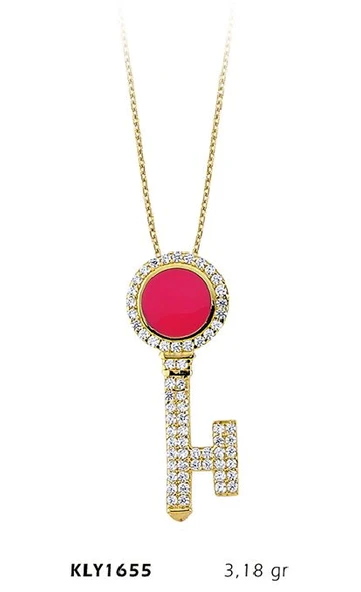 14 Ayar Altın Anahtar Kolye KLY1655 ürün görseli