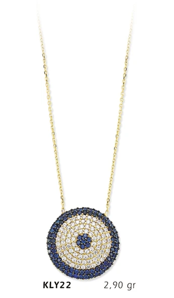 14 Ayar Altın Nazar Boncuğu Kolye KLY22 ürün görseli