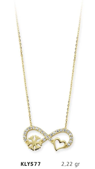 14 Ayar Altın Sonsuzluk Kolye KLY577 ürün görseli