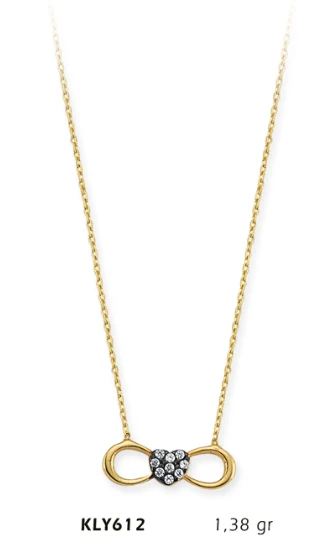14 Ayar Altın Sonsuzluk Kolye KLY612 ürün görseli