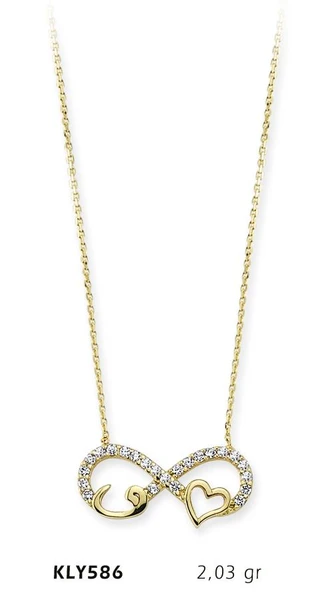 14 Ayar Altın Sonsuzluk Kolye KLY586 ürün görseli