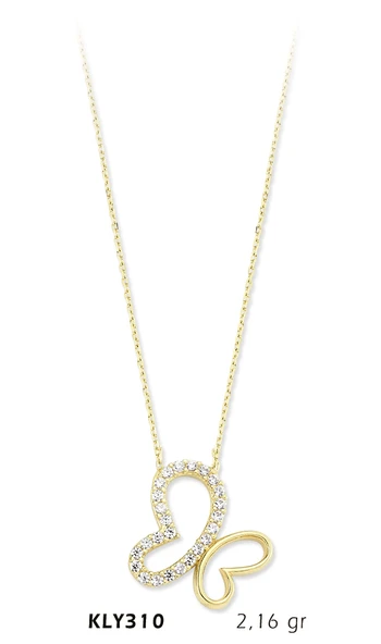 14 Ayar Altın Kelebek Kolye KLY310 ürün görseli