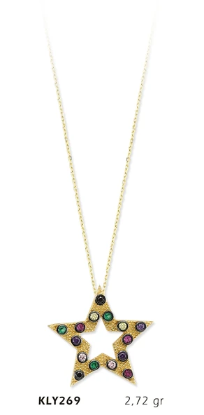 14 Ayar Altın Yıldız Kolye KLY269 ürün görseli
