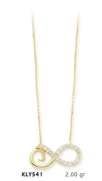 14 Ayar Altın Sonsuzluk Kolye KLY541 ürün görseli