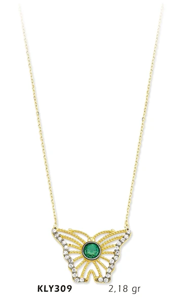 14 Ayar Altın Kelebek Kolye KLY309 ürün görseli