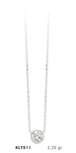 14 Ayar Altın Tektaş Kolye KLY511 ürün görseli