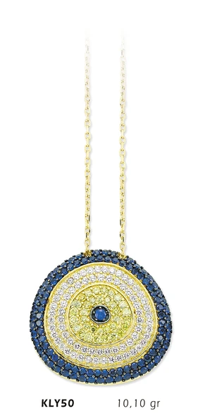 14 Ayar Altın Nazar Boncuğu Kolye KLY50 ürün görseli