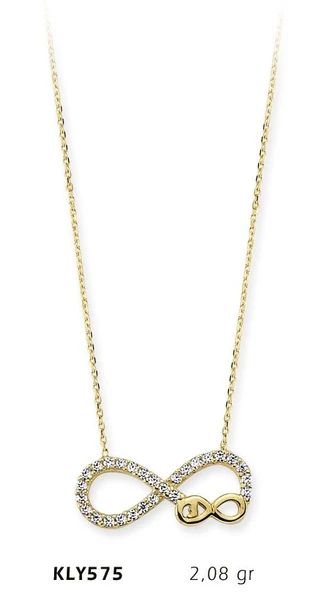 Harem Altın 14 Ayar Altın Sonsuzluk Kolye KLY575 ürün görseli 1