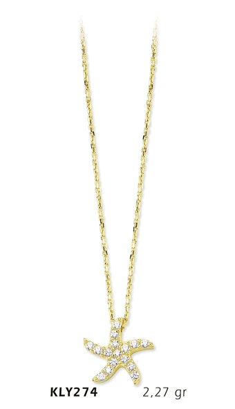 14 Ayar Altın Deniz Yıldızı Kolye KLY274 ürün görseli