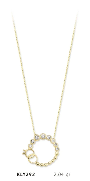 14 Ayar Altın Halka Kolye KLY292 ürün görseli