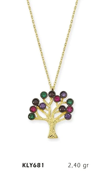 14 Ayar Altın Hayat Ağacı Kolye KLY681 ürün görseli