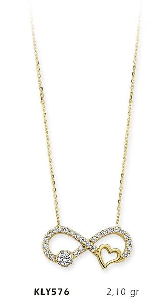 14 Ayar Altın Sonsuzluk Kolye KLY576 ürün görseli