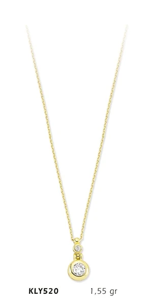 14 Ayar Altın Tektaş Kolye KLY520
