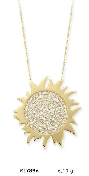 14 Ayar Altın Güneş Kolye KLY896 ürün görseli