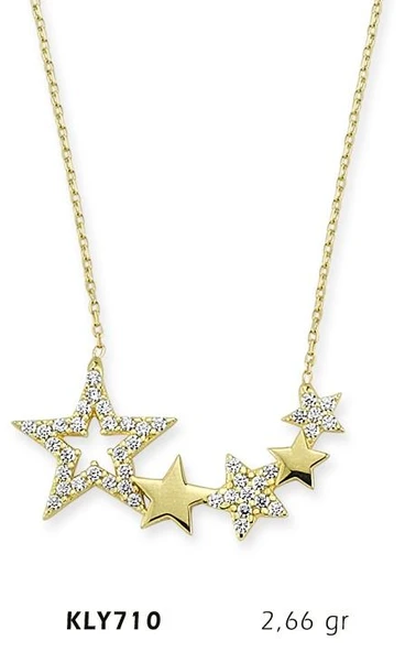14 Ayar Altın Yıldız Kolye KLY710 ürün görseli