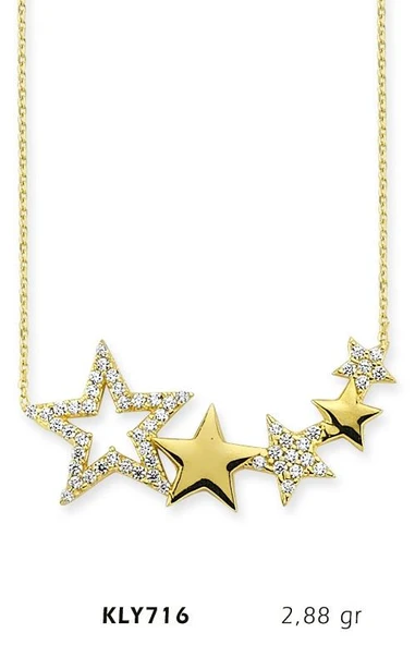 14 Ayar Altın Yıldız Kolye KLY716 ürün görseli