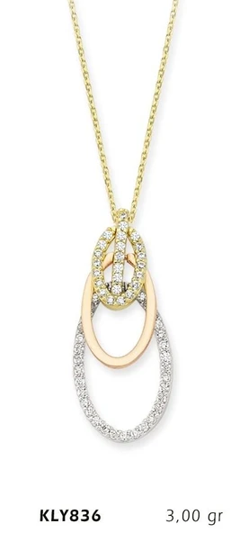 Harem Altın 14 Ayar Altın Oval Kolye KLY836