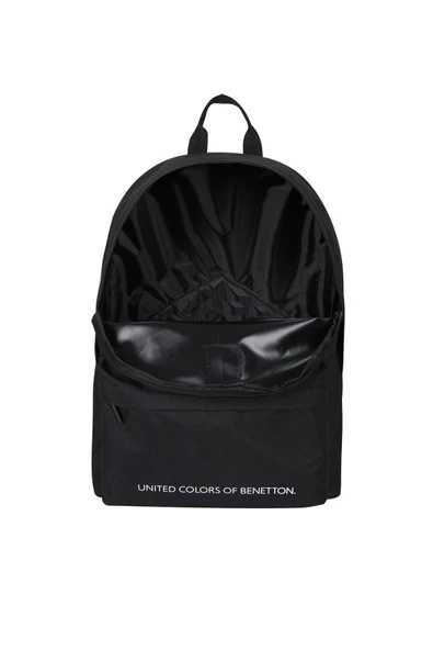 United Colors of Benetton Basic Tek Bölmeli Sırt Çantası Siyah /  70685 - Resim 7