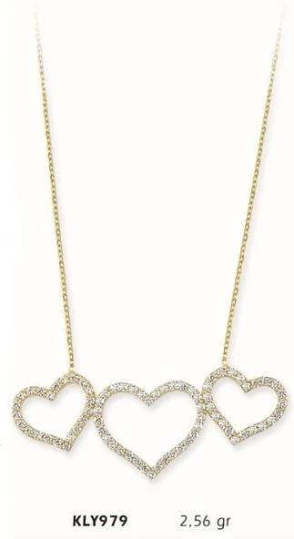 14 Ayar Altın Kalp Kolye KLY979 ürün görseli
