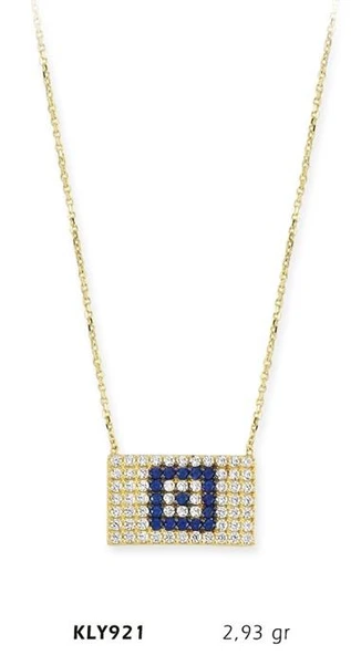 14 Ayar Altın Nazar Boncuğu Kolye KLY921 ürün görseli