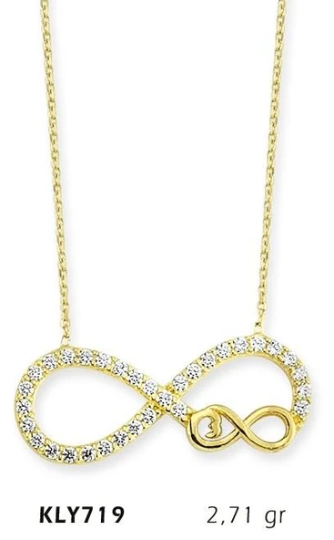 14 Ayar Altın Sonsuzluk Kolye KLY719 ürün görseli