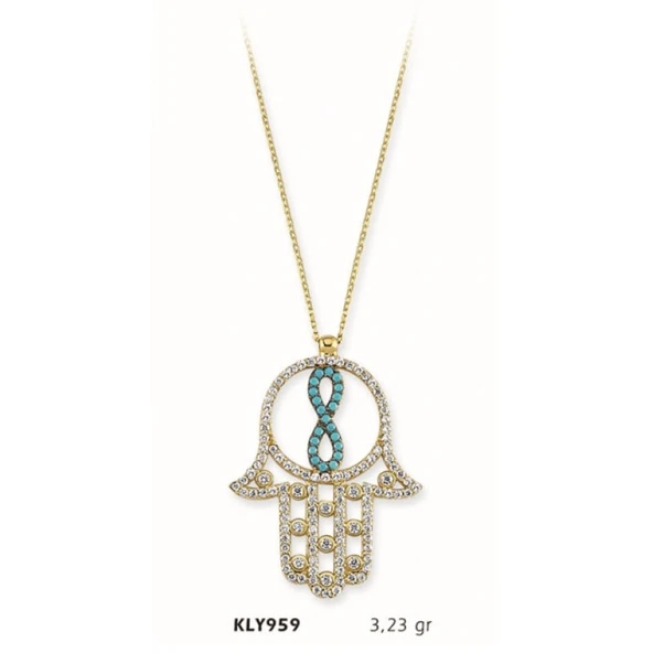 14 Ayar Altın Fatmanın Eli Kolye KLY959 ürün görseli