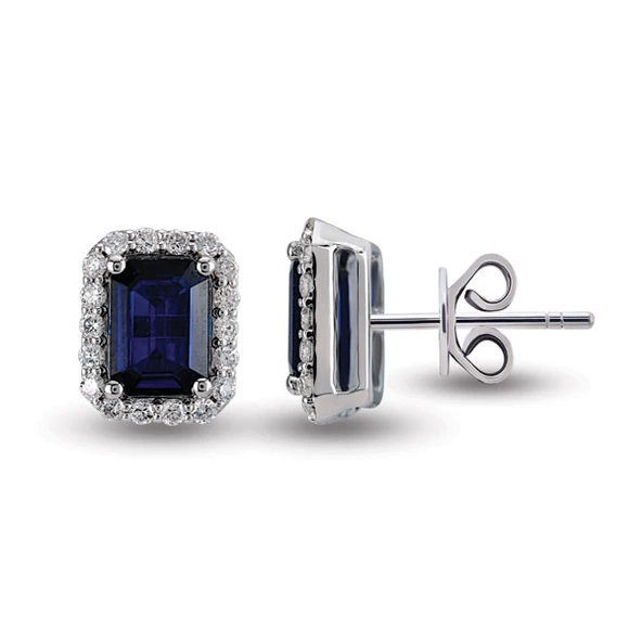 Harem Altın 2.30 Ct Pırlantalı Safir Küpe RTK4