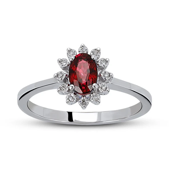 0.62 Ct Pırlanta Yakut Yüzük RTY25