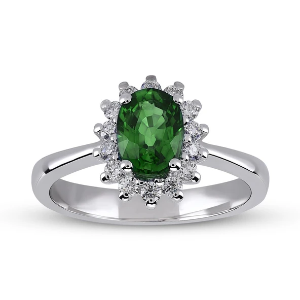 0.96 Ct Pırlanta Zümrüt Yüzük RTY28