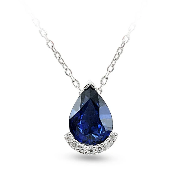 Harem Altın 1.12 Ct Pırlanta Safir Kolye RTKL26