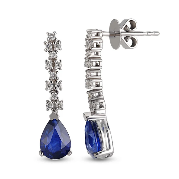 Harem Altın 1.58 Ct Pırlantalı Safir Küpe RTK1