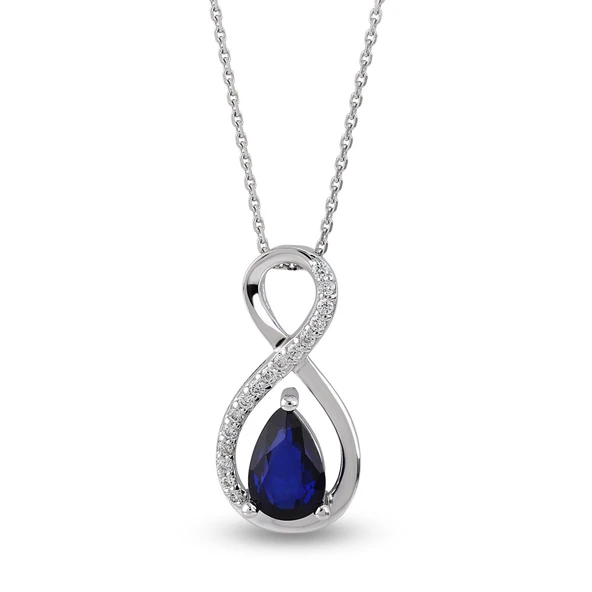 Harem Altın 0.47 Ct Pırlanta Safir Kolye RTKL45