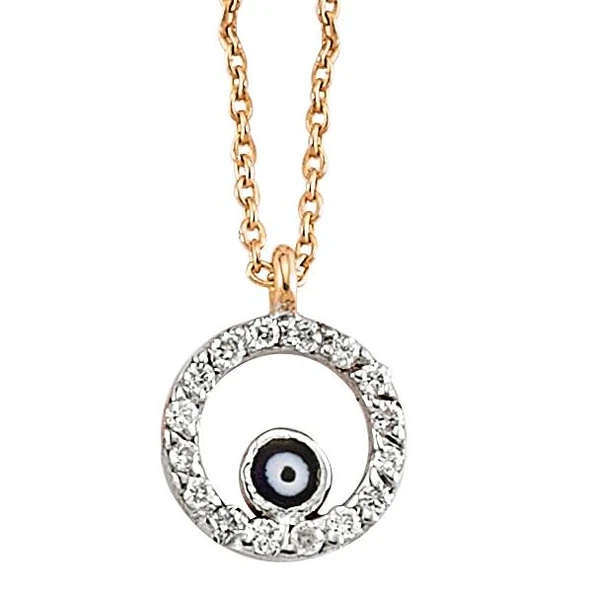 18 Ayar Altın Pırlanta Nazar Boncuk Kolye RMK1016