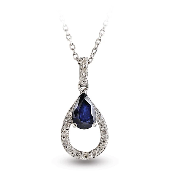 Harem Altın 0.54 Ct Pırlanta Safir Kolye RTKL28