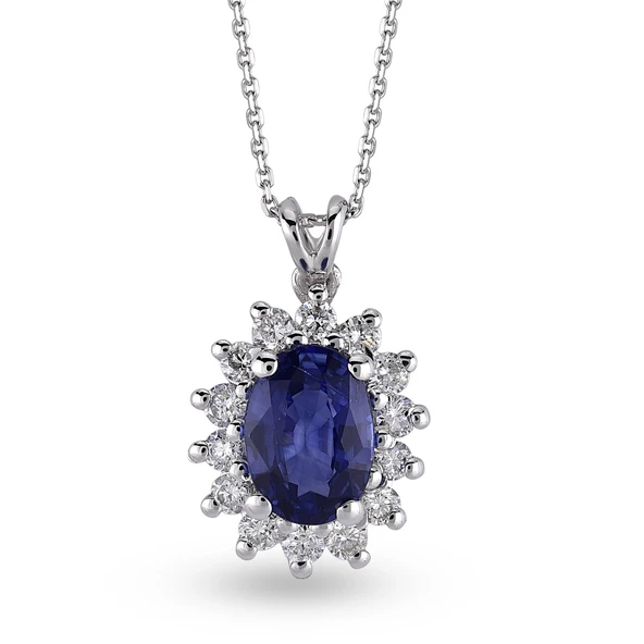 Harem Altın 1.14 Ct Pırlanta Safir Kolye RTKL32