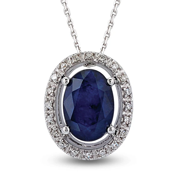Harem Altın 0.79 Ct Pırlanta Safir Kolye RTKL27