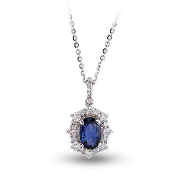 Harem Altın 0.85 Ct Pırlanta Safir Kolye RTKL18