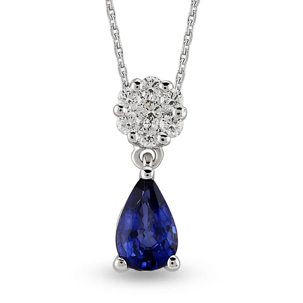 Harem Altın 0.52 Ct Pırlanta Safir Kolye RTKL36