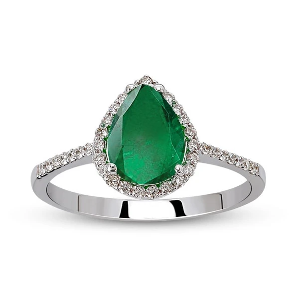 0.78 Ct Pırlanta Zümrüt Yüzük RTY5 ürün görseli