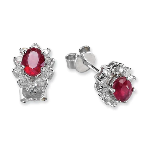 2.91 Ct Pırlantalı Yakut Küpe RTK13