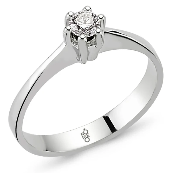 0.30 Karat F Renk HRD Sertifikalı Pırlanta Tektaş Yüzük RM30048