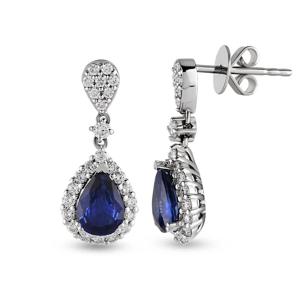 Harem Altın 1.86 Ct Pırlantalı Safir Küpe RTK41