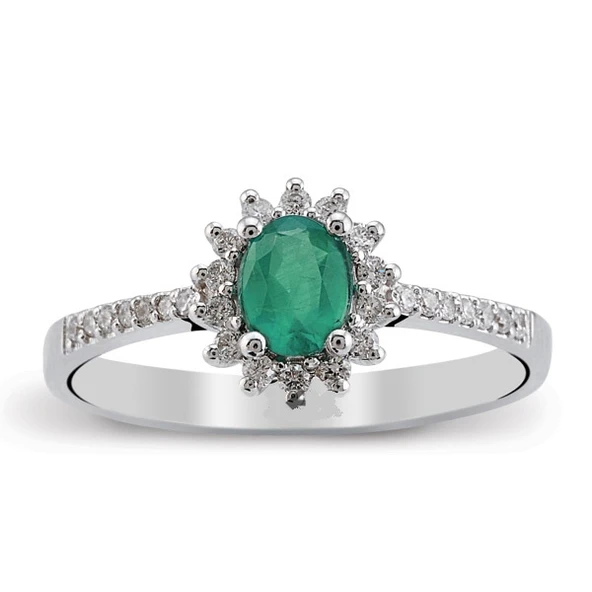 0.43 Ct Pırlanta Zümrüt Yüzük RTY16 ürün görseli